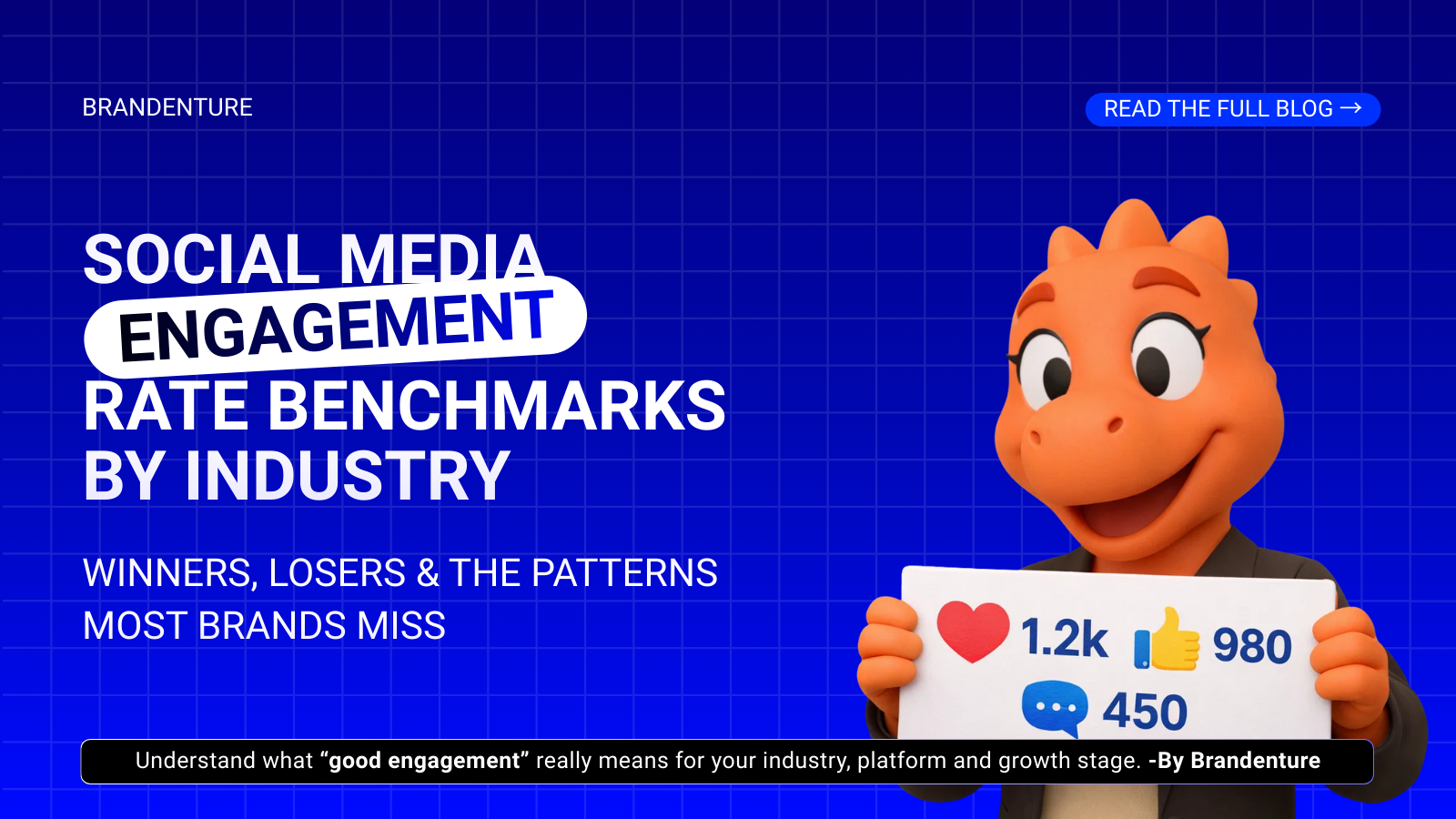 Social Media Engagement Rate Benchmarks by Industry: Winners, Losers & Patterns Decorative blog title image for social media engagement rate benchmarks and social media campaign ideas for small business.