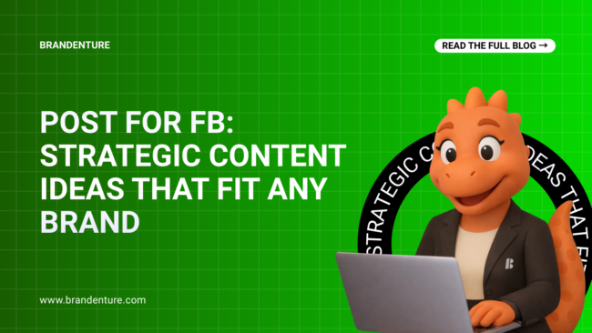 Decorative header image for the blog Post for FB: Strategic Content Ideas That Fit Any Brand about Facebook post ideas.